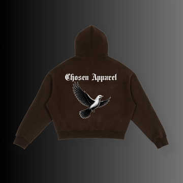 Boxy Cropped Zip-Up Dove Hoodie