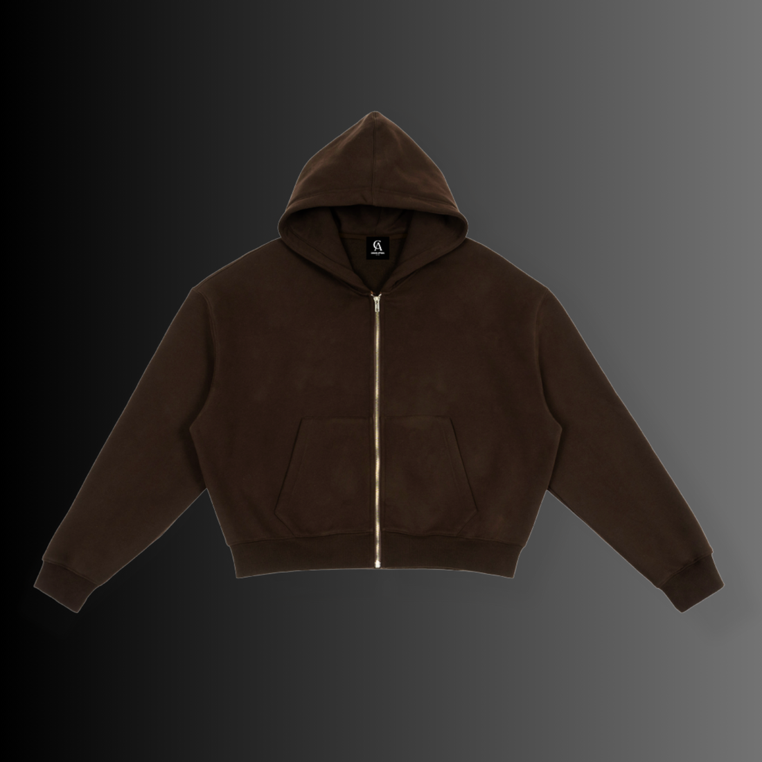 Boxy Cropped Zip-Up Dove Hoodie