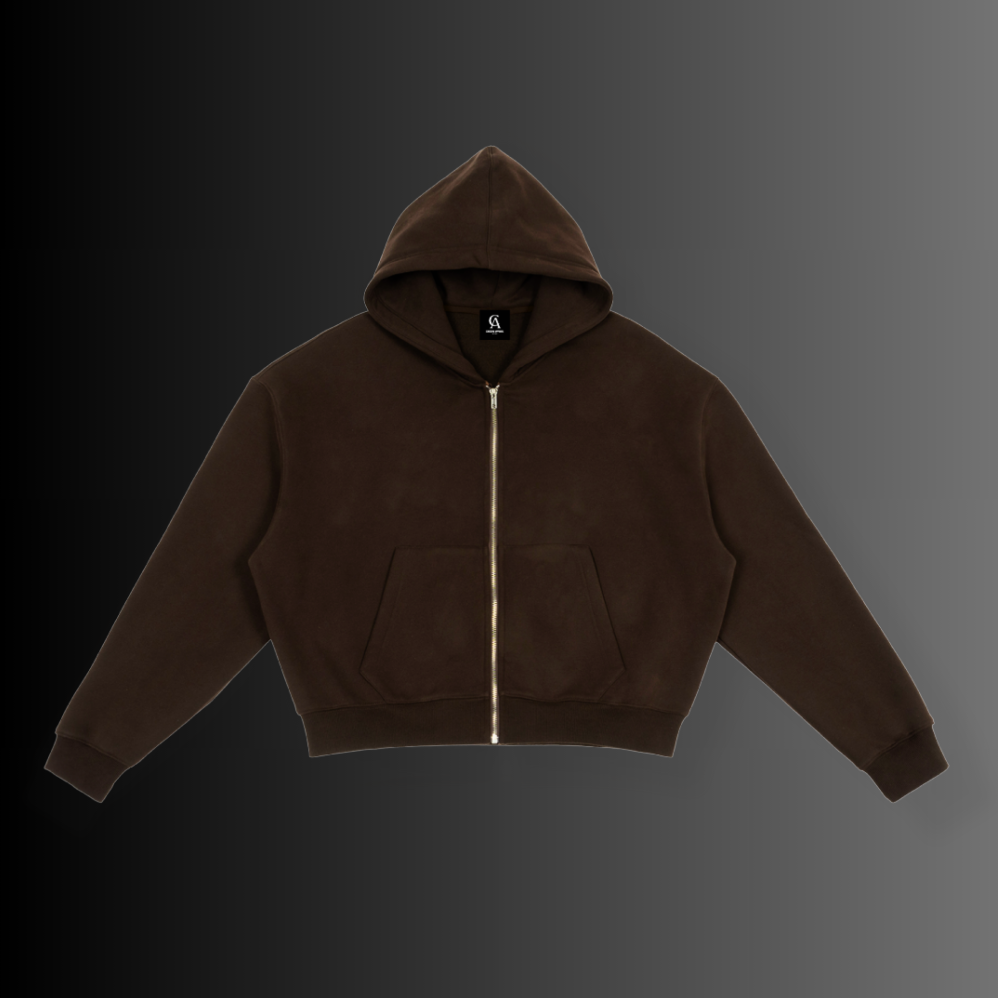 Boxy Cropped Zip-Up Dove Hoodie