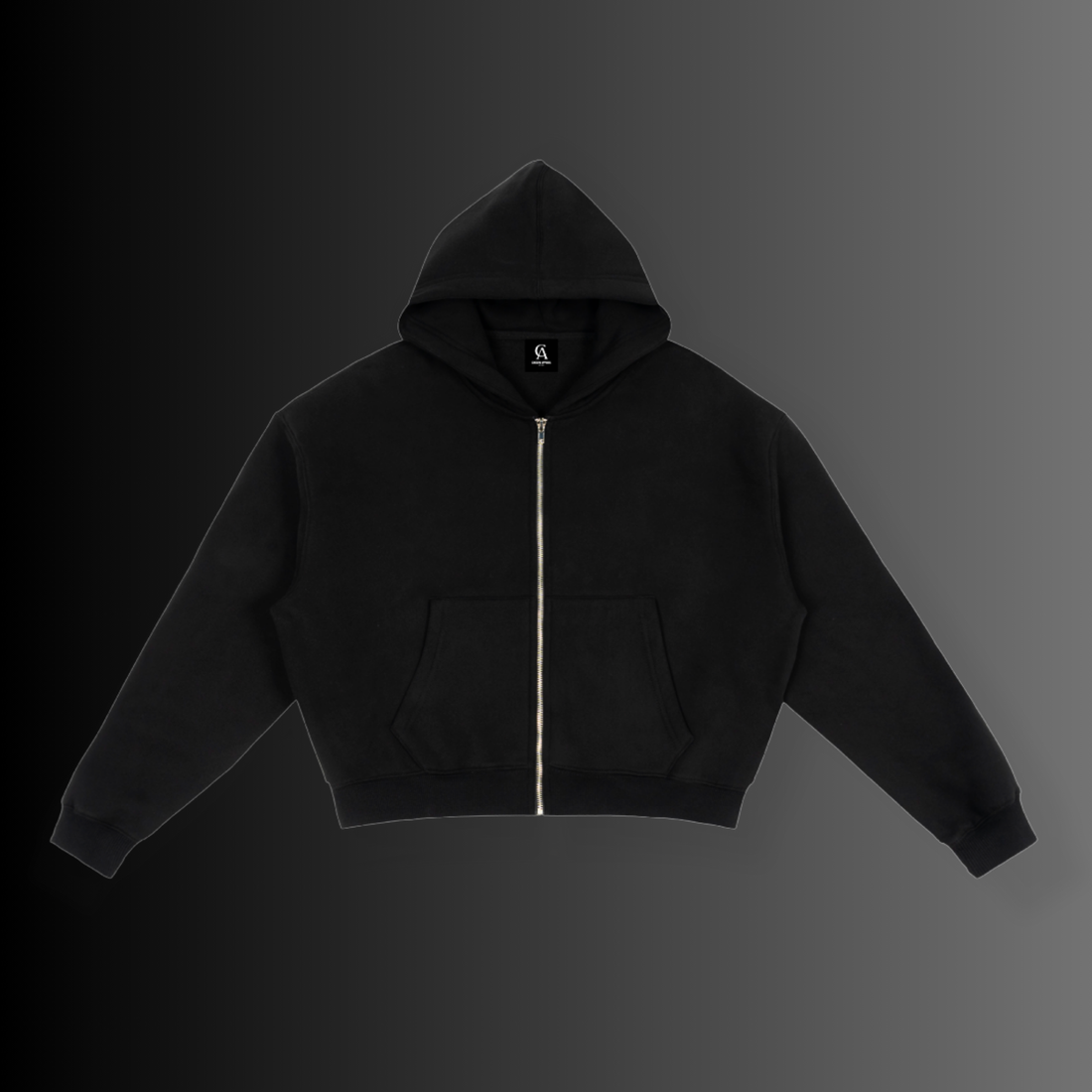 Boxy Cropped Zip-Up Eagle Hoodie